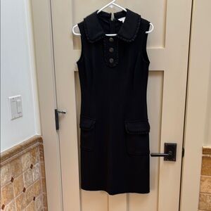 Nanette Lepore Black Sheath Mini Dress with Sailor Collar